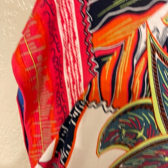 Soft Surroundings Colorful Peplum hem pullover tunic Resort Vacation Tropical S - Picture 5 of 8